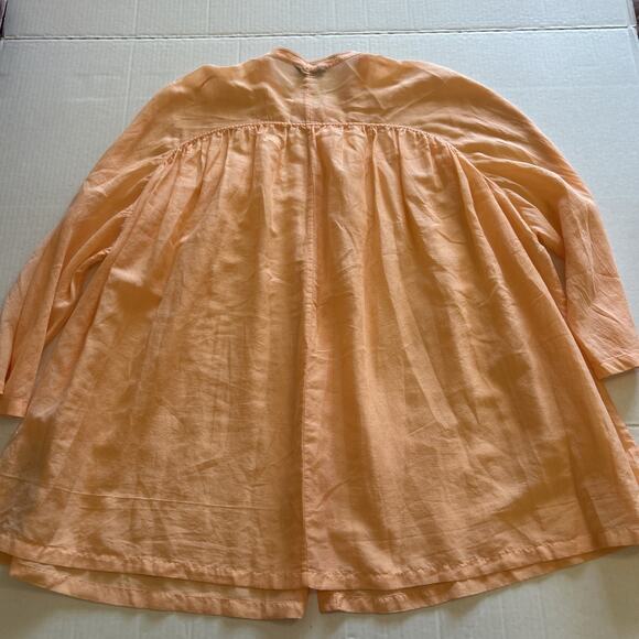 Massimo Dutti Blouse Women’s Size Large Orange Cotton Silk Blend Top Lagan Look - Picture 10 of 10